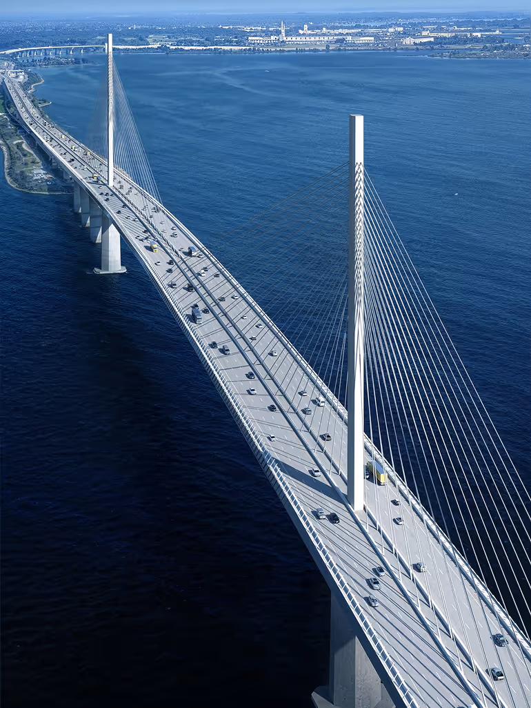 Architectural visualization of a bridge