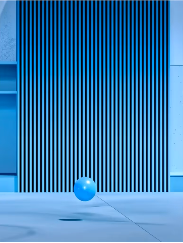 Blue architectural facade